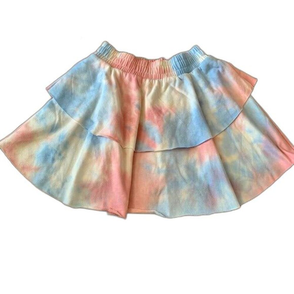 Madden Girl skirt Blue and Pink dye tie 2 tiers layered ruffle skirt size S